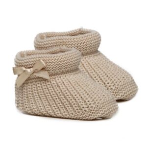 Beige knitted booties
